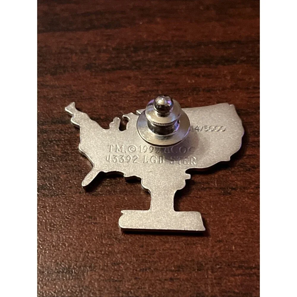 1996 Atlanta Olympics Balfour Sterling‎ Silver USA Outline Lapel Hat Pin
